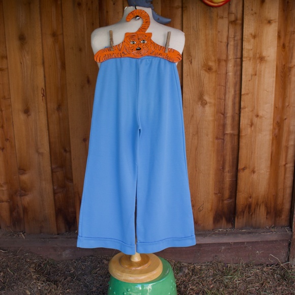 Vintage 70's Aileen Girl Blue Bellbottom Kids Pants Size 10 - Picture 9 of 14